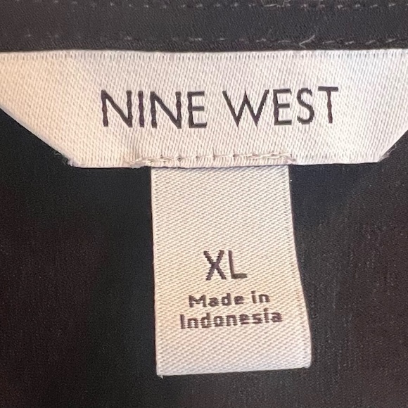 Nine West Black Wrap Blouse Relaxed Fit - Picture 3 of 3